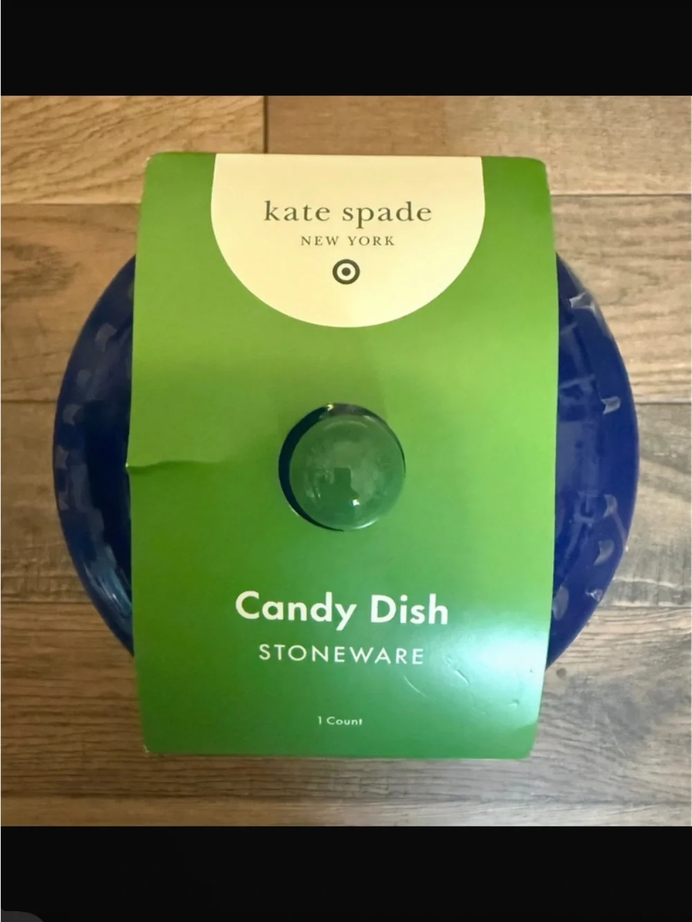 kate spade Deep Blue Stoneware Candy Dish with Lid